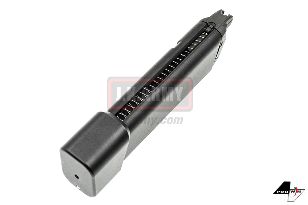 ProWin CNC 36Rds Magazine for Marui TM G17 18 34 Etc. GBB Series ( STD 9mm 17RD+6RD Style ) ( Black Base ) ( V2 )