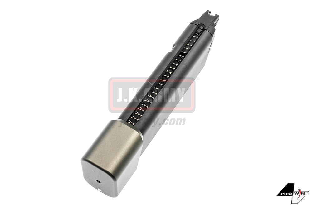 ProWin CNC 36Rds Magazine for Marui G Series GBB Model 17 1.8C 3.4 etc. ( STD 9mm 17RD+6RD Style ) ( Grey Base )