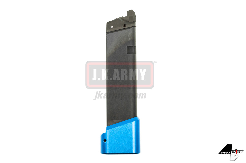 ProWin CNC 36Rds Magazine for Marui G Series GBB Model 17 1.8C 3.4 etc. ( STD 9mm 17RD+6RD Style ) ( Blue Base )