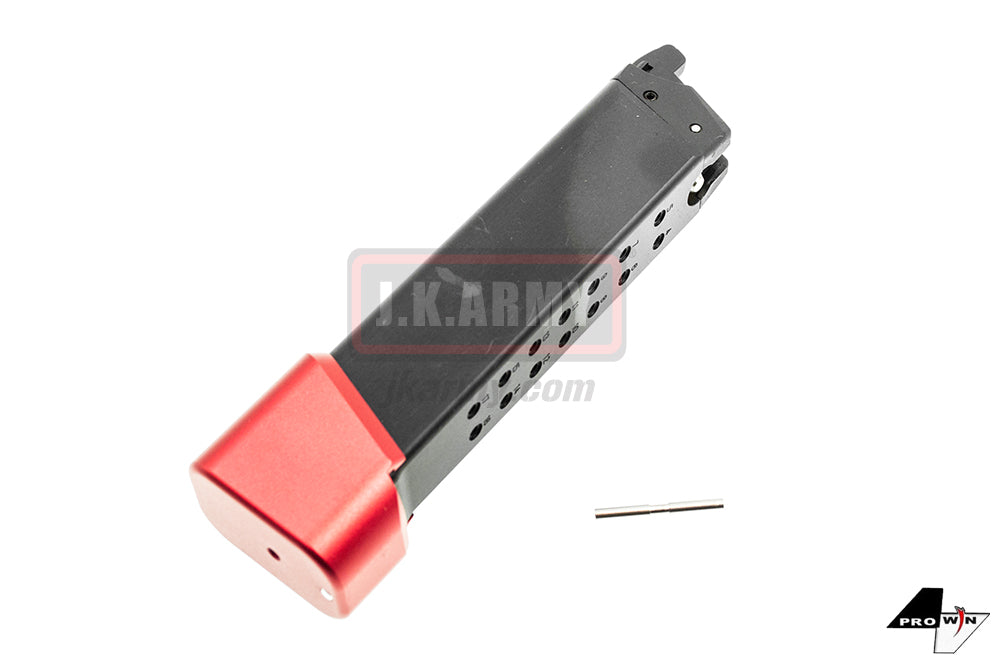ProWin CNC 36Rds Magazine for Marui G Series GBB Model 17 1.8C 3.4 etc. ( STD 9mm 17RD+6RD Style ) ( Red Base )