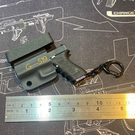 G17 Dummy Metal Keychain w/ Kydex Holster ( Black )