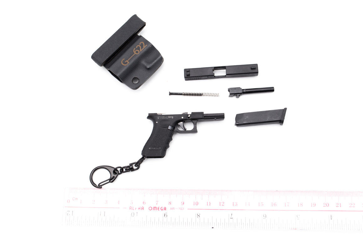 G17 Dummy Metal Keychain w/ Kydex Holster ( Black )