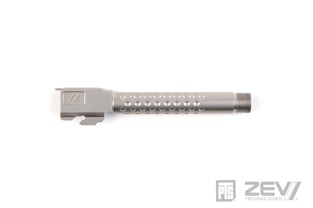 PTS ZEV Suppressor Threaded Dimpled Barrel with Steel Cap Thread Protector for TM G Model 17 GBB Pistol ( Black / Silver / Bronze )-Bronze