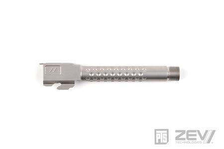 PTS ZEV Suppressor Threaded Dimpled Barrel with Steel Cap Thread Protector for TM G Model 17 GBB Pistol ( Black / Silver / Bronze )-Bronze