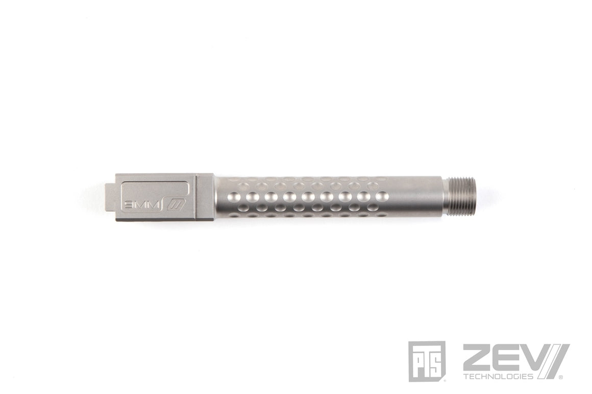 PTS ZEV Suppressor Threaded Dimpled Barrel with Steel Cap Thread Protector for TM G Model 17 GBB Pistol ( Black / Silver / Bronze )-Bronze
