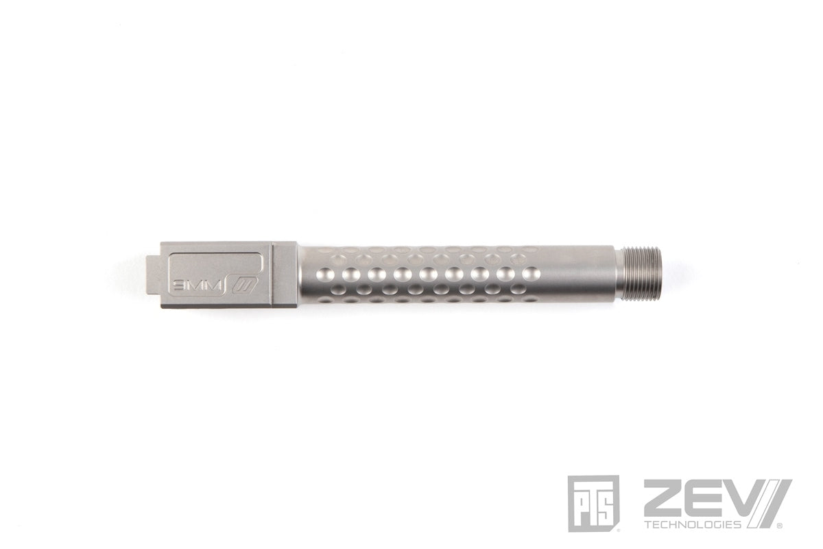 PTS ZEV Suppressor Threaded Dimpled Barrel with Steel Cap Thread Protector for TM G Model 17 GBB Pistol ( Black / Silver / Bronze )-Bronze