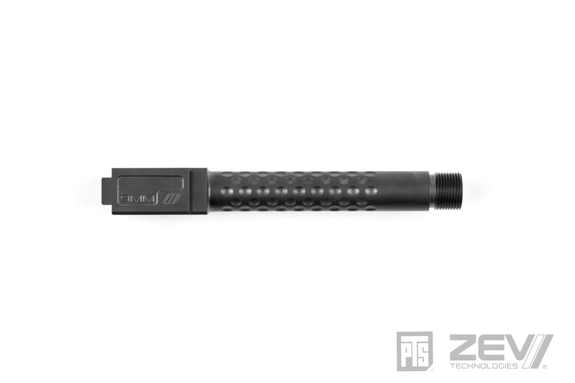 PTS ZEV Suppressor Threaded Dimpled Barrel with Steel Cap Thread Protector for TM G Model 17 GBB Pistol ( Black / Silver / Bronze )-Bronze