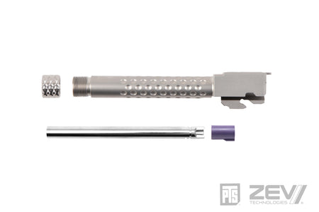 PTS ZEV TM G Model 17 Threaded Barrel with Nine Ball 108.5mm Inner Barrel Power Barrel Combo Set ( Laylax 6.00mm )-Gold