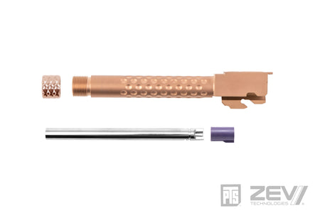 PTS ZEV TM G Model 17 Threaded Barrel with Nine Ball 108.5mm Inner Barrel Power Barrel Combo Set ( Laylax 6.00mm )-Gold