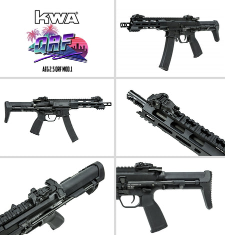 KWA QRF MOD.1 AEG 2.5 ( with Extra Free 80rd Magazine ) ( Black )