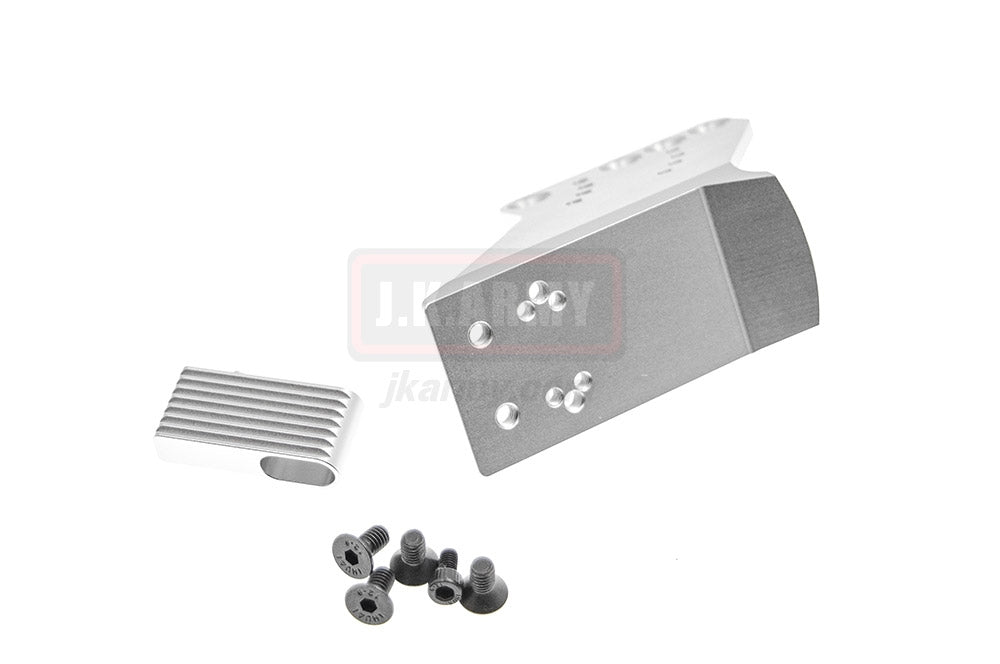 Revanchist Airsoft Optics Mount With Adjustable Thumb Rest For HICAPA Airsoft Series GBB Pistols ( Silver ) ( Version 2 )