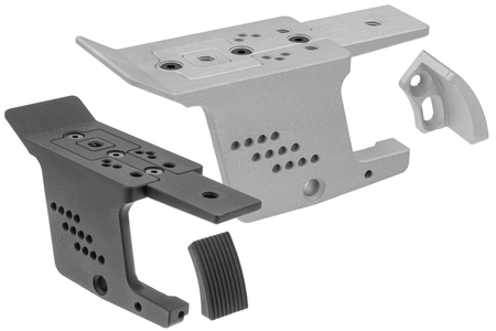 Revanchist Fast Mounting Optics Mount with Adjustable Thumb Rest for TM Marui Hi-Capa GBB Pistol Airsoft Series -Matte Silver