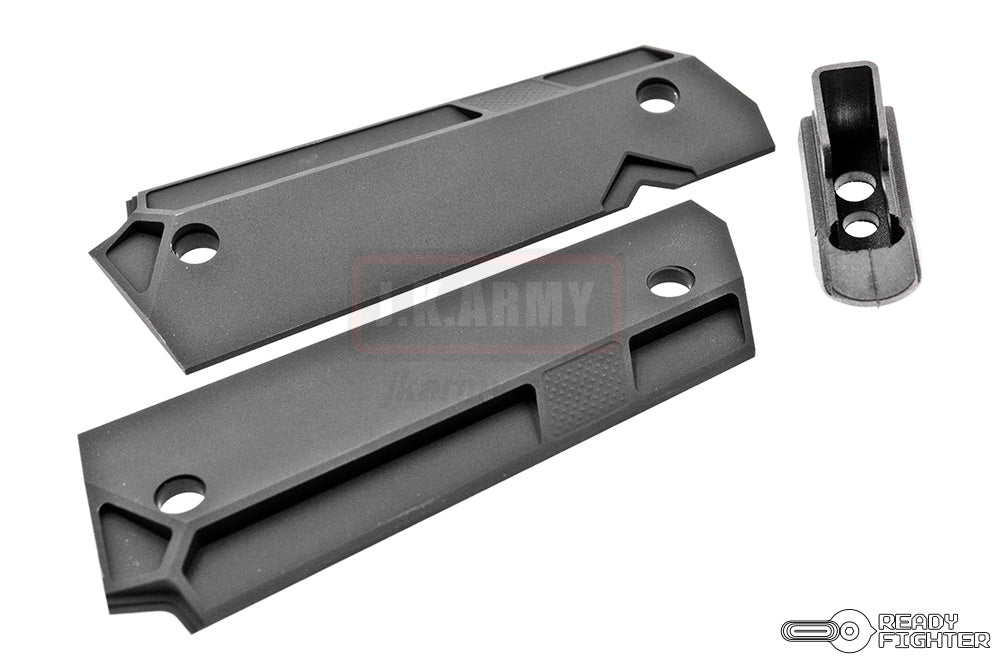 Ready Fighter AER Style 1911 Grip MOD 2 ( CNC 6061 Aluminum ) ( Black )
