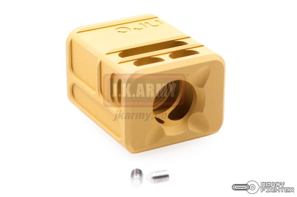 Ready Fighter ARC Divison Compensator 14mm CW / CCW Thread ( ARC Division Officially Licensed )-Gold-14mm Clockwise + ( 14CW )