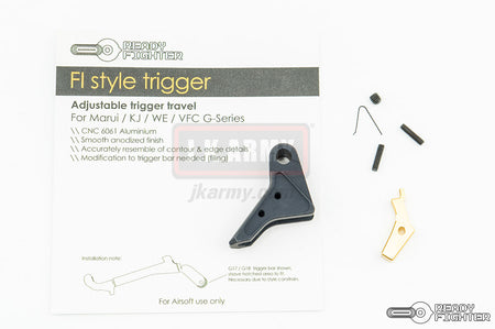 Ready Fighter FI Style CNC Aluminum Trigger G Series GBB Pistol ( Black ) ( TM / KJ / WE / VFC G Model )