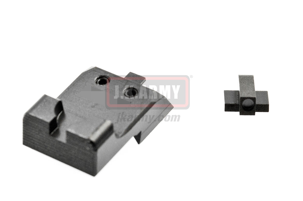 Ready Fighter HEI Style Ledge Black Front and Rear Sight Combo Novak Cut for Marui MEU / 1911