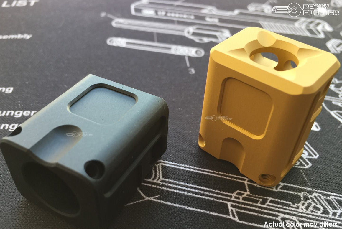 Ready Fighter ARC Divison Compensator 14mm CW / CCW Thread ( ARC Division Officially Licensed )-Gold-14mm Clockwise + ( 14CW )