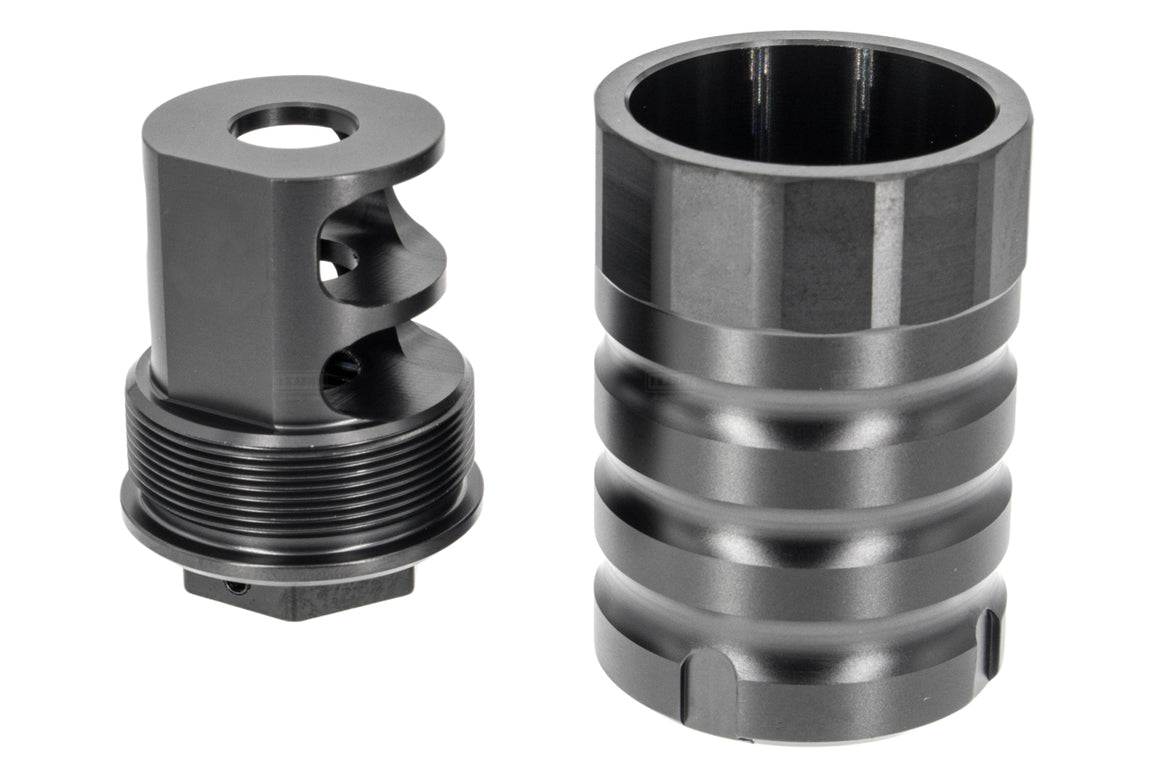 RGW X12 Style Airsoft Muzzle Brake w/ Blast Shield 14mm CCW