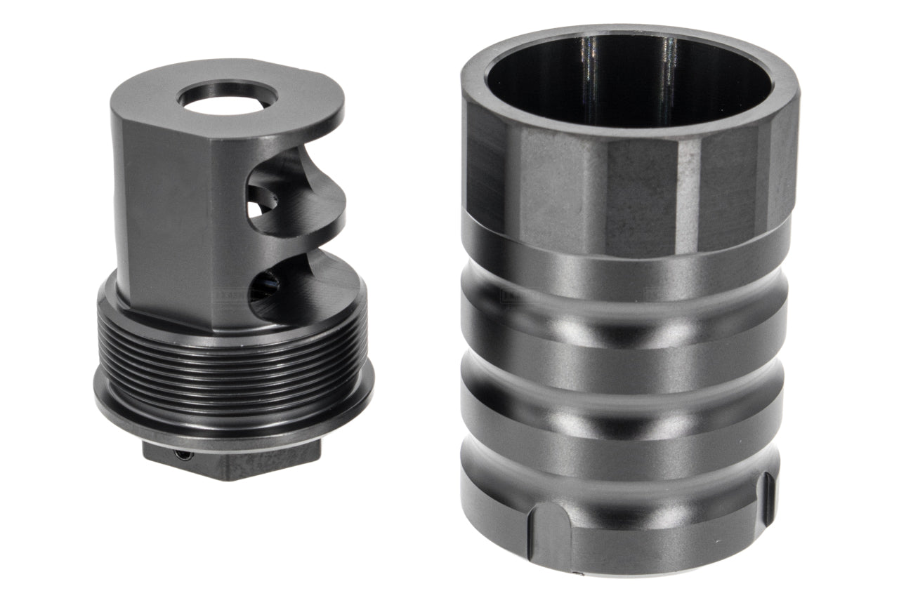 RGW X12 Style Airsoft Muzzle Brake w/ Blast Shield 14mm CCW