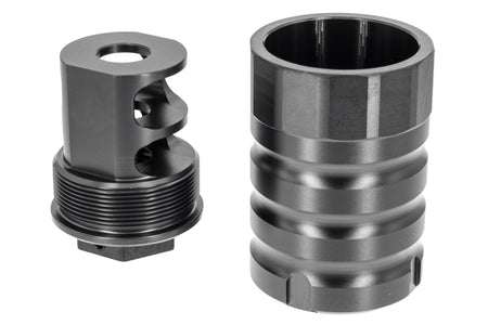 RGW X12 Style Airsoft Muzzle Brake w/ Blast Shield 14mm CCW