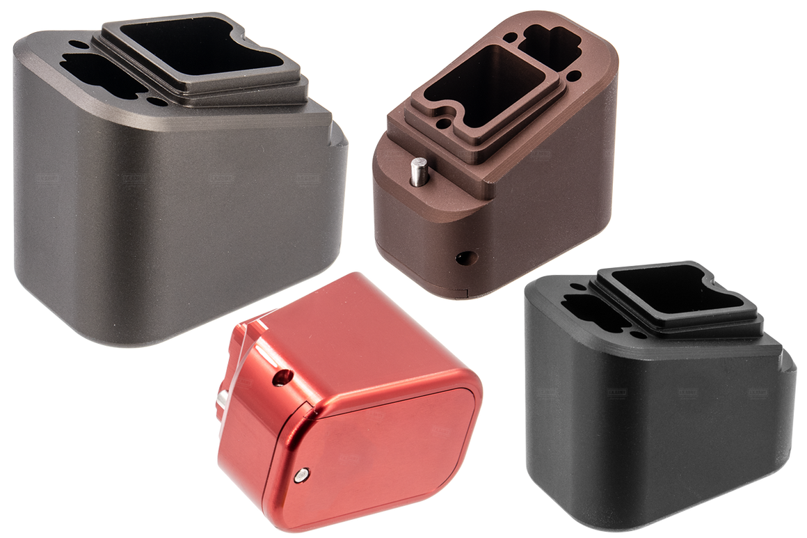 RGW T Style Magazine Extension For UMAREX / VFC Glock GBBP Airsoft Series ( Black / Bronze / Red / Grey )-Red