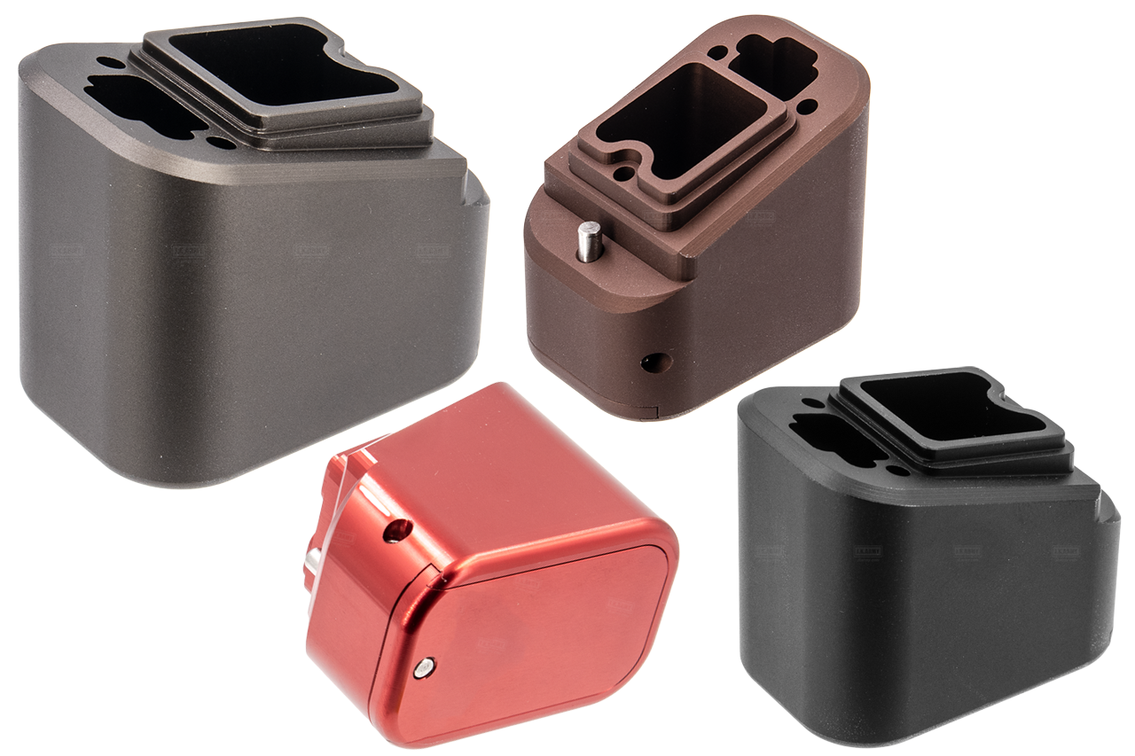 RGW T Style Magazine Extension For UMAREX / VFC Glock GBBP Airsoft Series ( Black / Bronze / Red / Grey )-Red