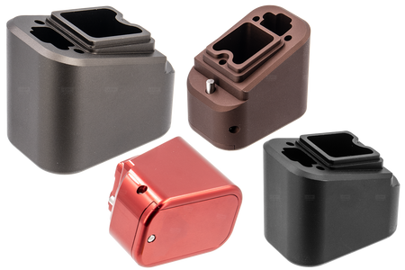 RGW T Style Magazine Extension For UMAREX / VFC Glock GBBP Airsoft Series ( Black / Bronze / Red / Grey )-Red