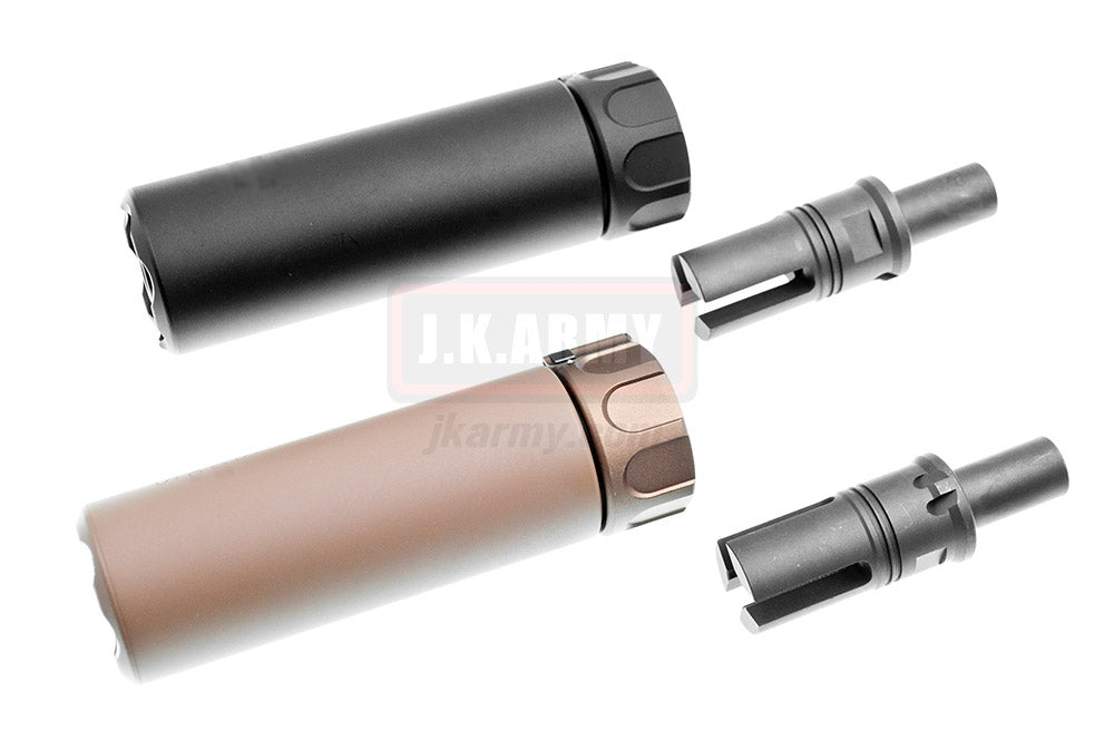 RGW SOCOM 46 Style Mini Dummy Airsoft Dummy Suppressor / Barrel Extension for MP7 12mm ( CCW / CW ) ( Black / DE )-Dark Earth ( DE )-12mm Clockwise + ( 12CW )