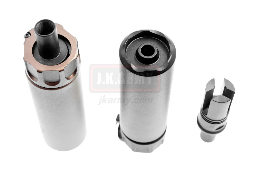 RGW SOCOM 46 Style Mini Dummy Airsoft Dummy Suppressor / Barrel Extension for MP7 12mm ( CCW / CW ) ( Black / DE )-Dark Earth ( DE )-12mm Clockwise + ( 12CW )