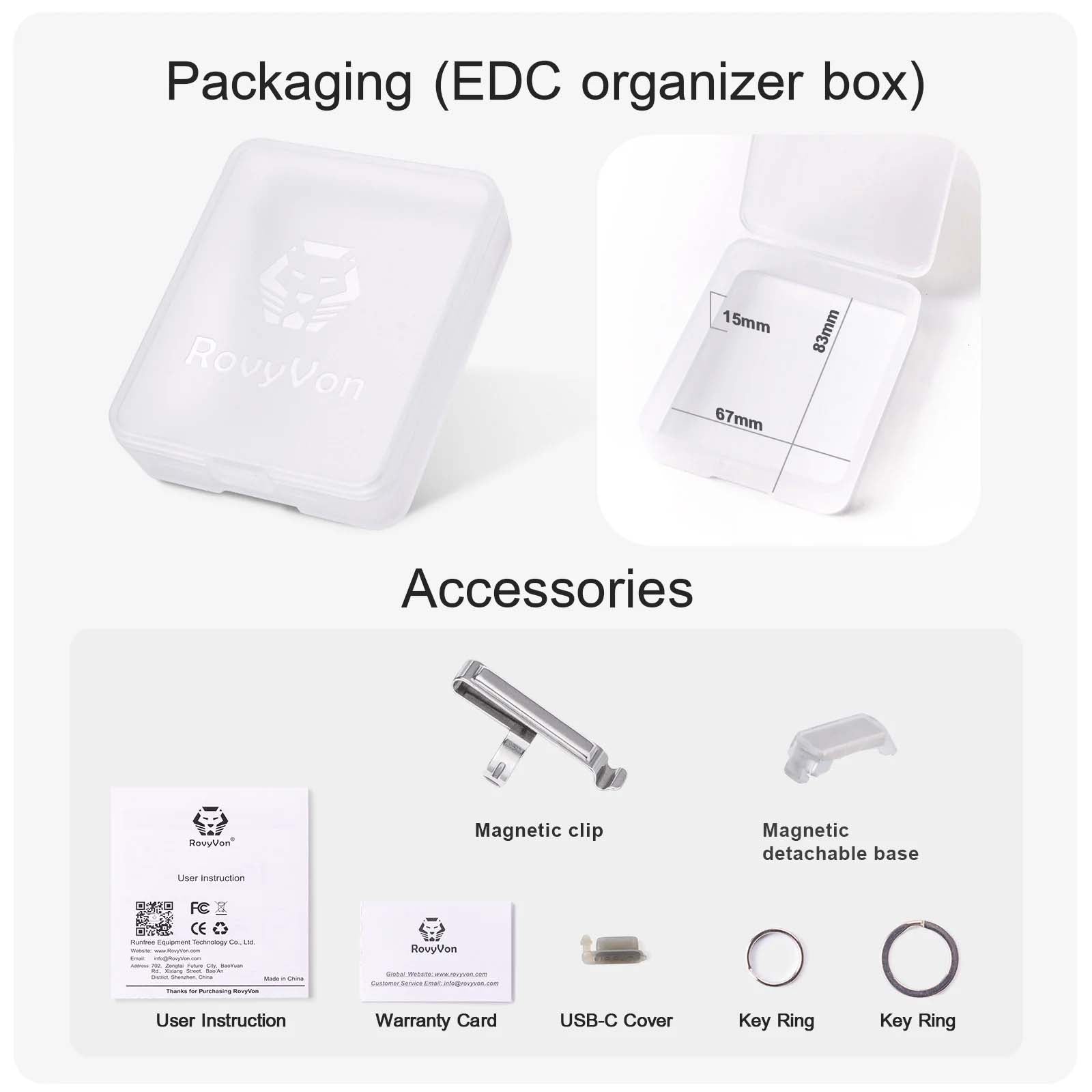 RovyVon Aurora A7 USB-C GITD Keychain EDC Flashlight