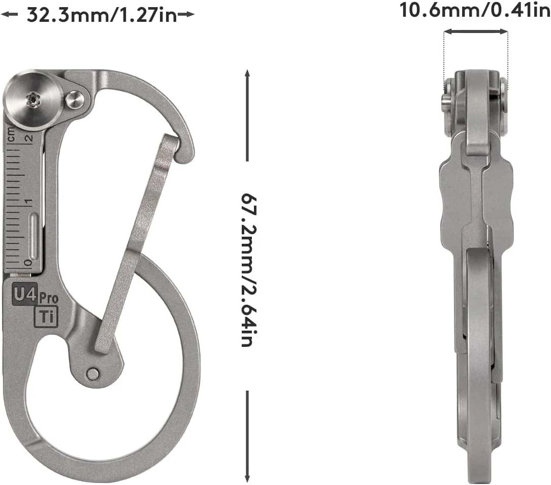 RovyVon U4 Pro+ Titanium Multi-Tool Carabiner-T6 / T8