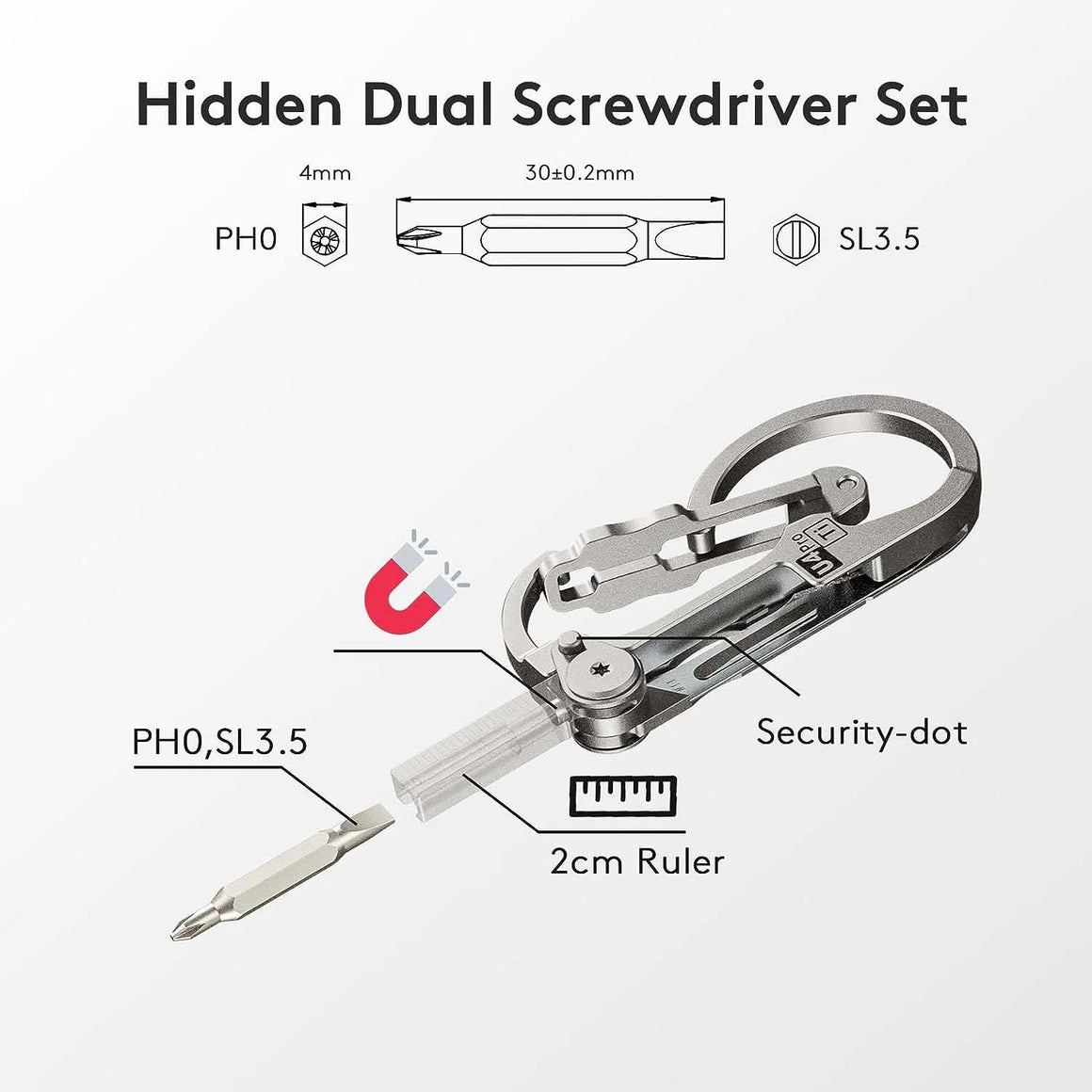 RovyVon U4 Pro+ Titanium Multi-Tool Carabiner-T6 / T8