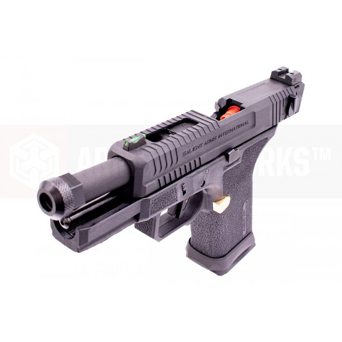 EMG SAI BLU Compact Model 19 GBB Pistol Airsoft ( Full Auto / Aluminum / Green Gas Type ) ( Black & Gold ) #SA-BL0250