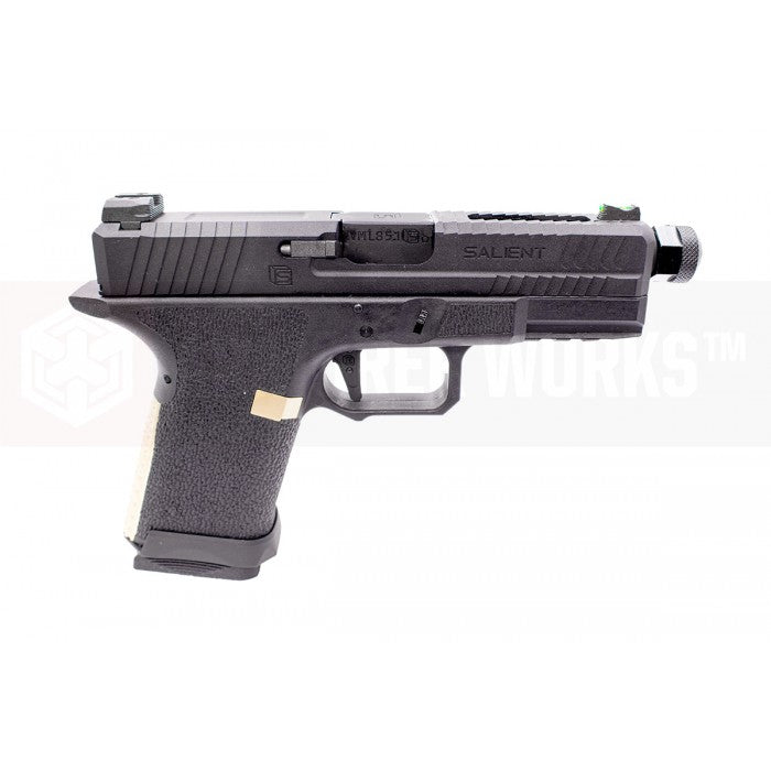 EMG SAI BLU Compact Model 19 GBB Pistol Airsoft ( Full Auto / Aluminum / Green Gas Type ) ( Black & Gold ) #SA-BL0250