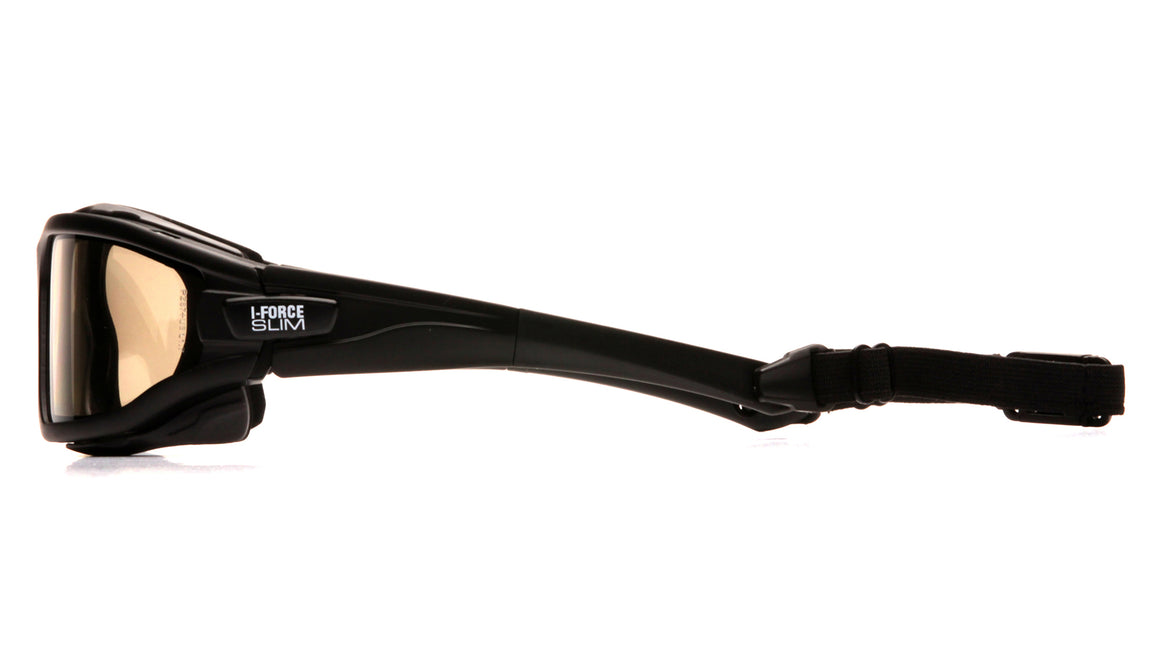 Pyramex I-Force Slim Safety Goggle Indoor/Outdoor Mirror Dual Anti-Fog Lens with Black Temples/Strap ( SB7080SDNT ) ( I Force )