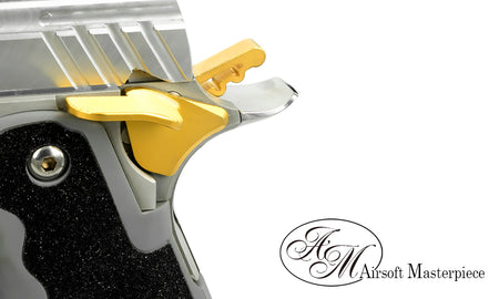 Airsoft Masterpiece AM Steel Grip Safety INFINITY QB For Tokyo Marui TM Hi-Capa / 1911 / MEU GBBP-Matte Silver