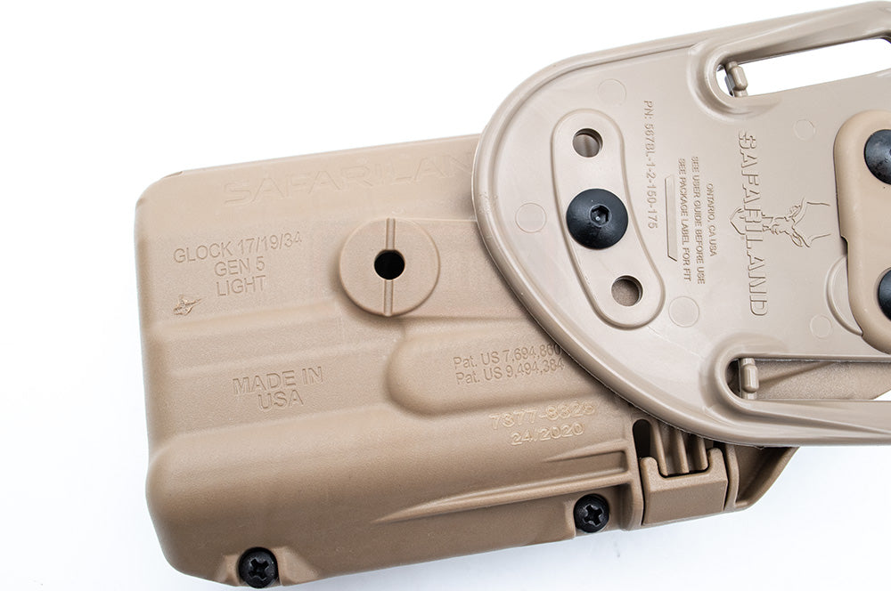 Safariland Model 7377 8325 ALS Holster for Glock 17 , 22 Gen 1-5 with SF X300 / M3 / TLR-1 / APL Flashlight-Dark Earth ( DE )
