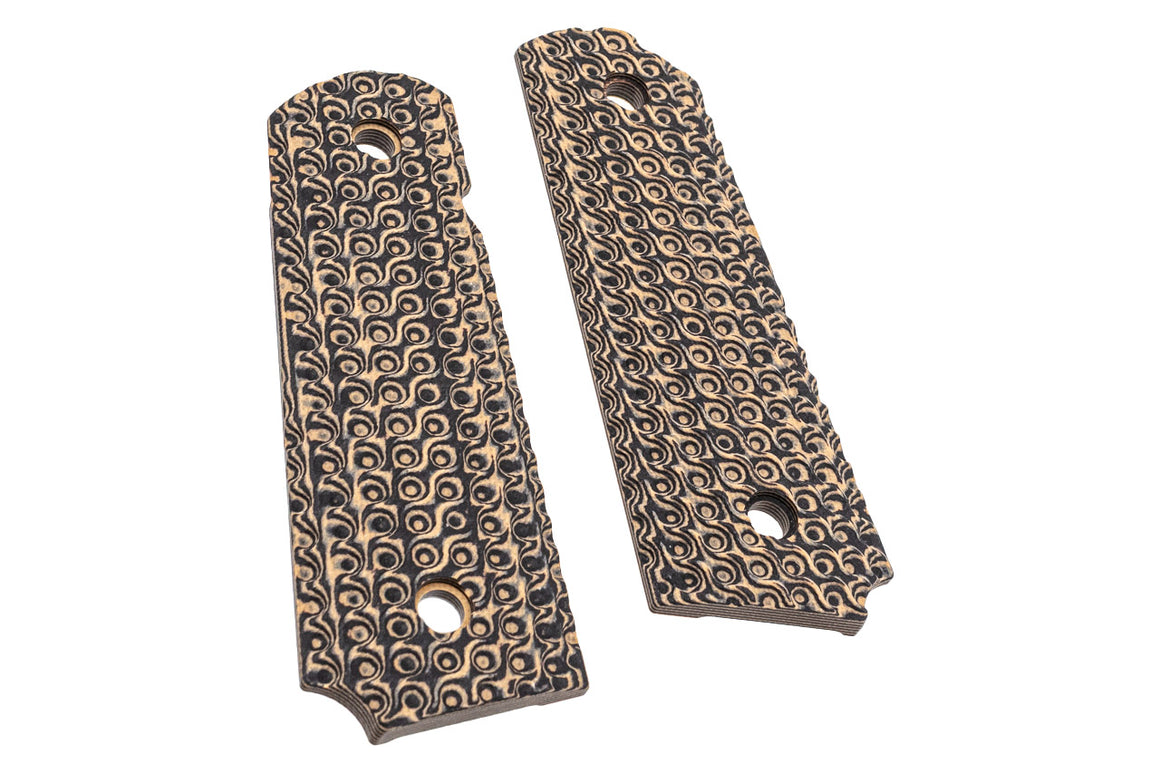 SRC CNC G10 Grip Full Size Texture Panel Set For Marui TM 1911 GBBP Series ( Delta Grey )