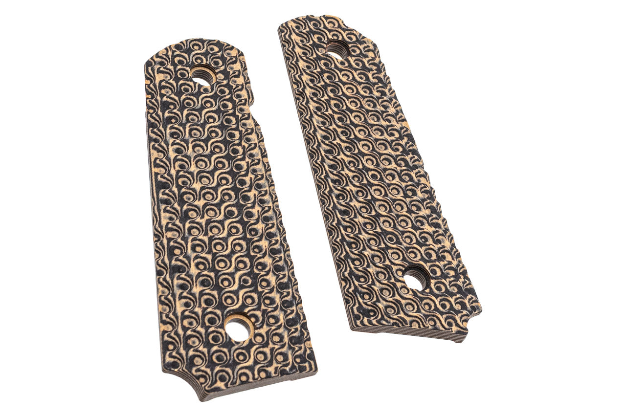 SRC CNC G10 Grip Full Size Texture Panel Set For Marui TM 1911 GBBP Series ( Delta Grey )