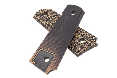 SRC CNC G10 Grip Full Size Texture Panel Set For Marui TM 1911 GBBP Series ( Delta Grey )