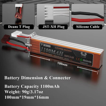 T238 Ultra Performance Airsoft 11.1V 1000 mAh Li-Po Battery