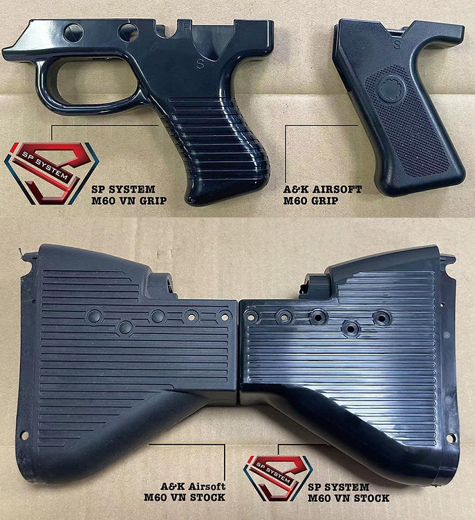 T8 SP Systems x A&K Complementary Kit Set Grip & Stock for M60VN AEG Airsoft Series