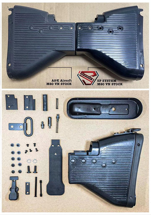 T8 SP Systems x A&K Complementary Kit Set Grip & Stock for M60VN AEG Airsoft Series