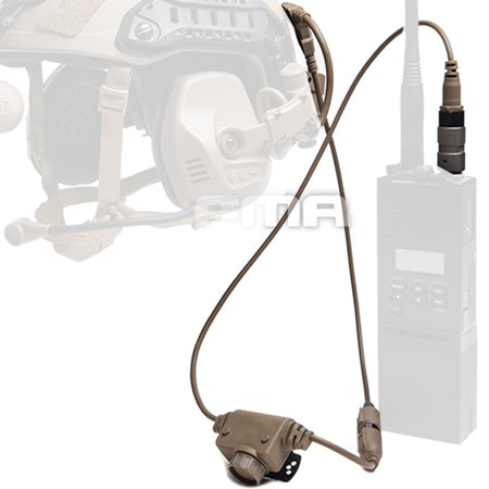 FMA FCS RAC MIL. 5 Pins PTT ( for FCS 148 / TRI 148 / TRI 152 Radio etc. )-Dark Earth ( DE )