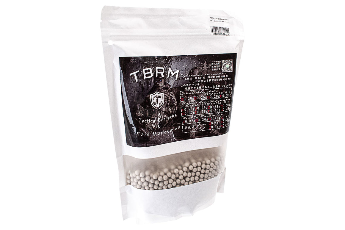 TBRM BIO Biodegradable BBs 5.95mm± 0.01mm ( 6mm BBs / 0.20g / 0.25g / 0.28g / 0.30g / 0.32g / 0.36g / 0.40g ) ( 0.8KG Bag )-0.40g