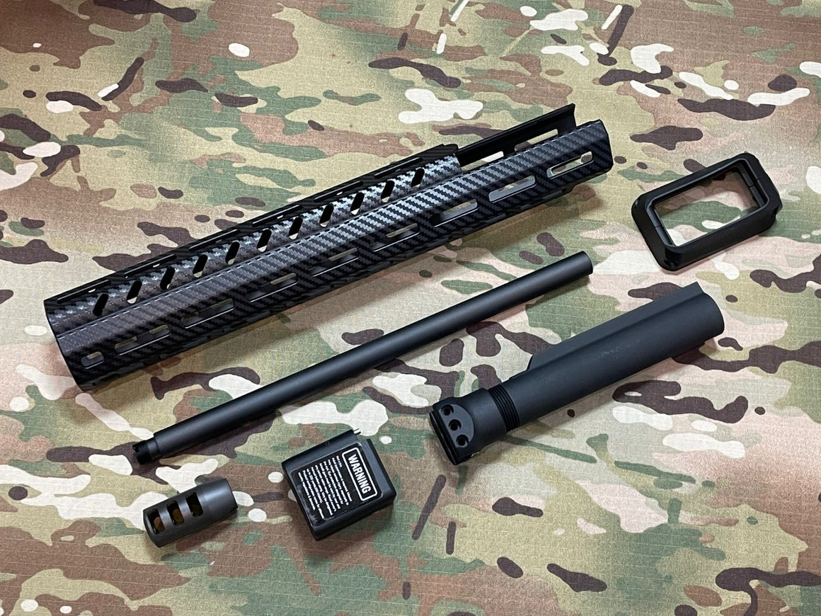 TASK FORCE MPX Carbine Conversion Kit for SIG AIR / VFC MPX AEG / APFG MPX-K GBB ( John Wick JW 3 TT Style ) ( Surface Carbon Fiber Style )