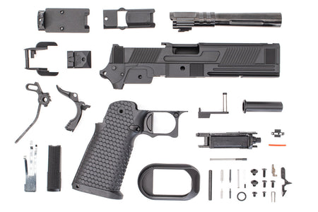 Toxicant FI Style V9 Slide Kit For Marui TM Hi-Capa GBBP Airsoft ( Black Slide ) ( Limited Edition )-TiN Gold Outer Barrel