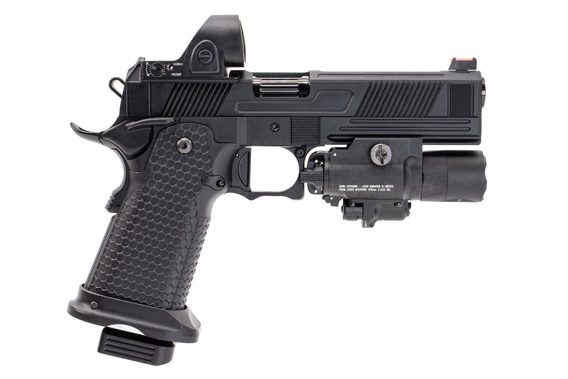 Toxicant FI Style V9 Slide Kit For Marui TM Hi-Capa GBBP Airsoft ( Black Slide ) ( Limited Edition )-TiN Gold Outer Barrel