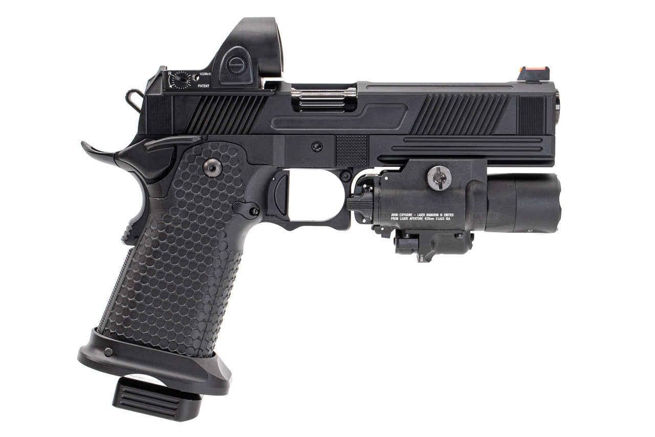 Toxicant FI Style V9 Slide Kit For Marui TM Hi-Capa GBBP Airsoft ( Black Slide ) ( Limited Edition )-TiN Gold Outer Barrel