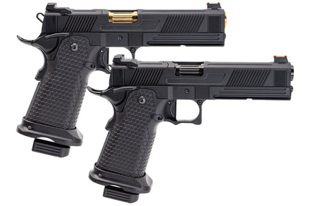 Toxicant FI Style V9 Slide Kit For Marui TM Hi-Capa GBBP Airsoft ( Black Slide ) ( Limited Edition )-TiN Gold Outer Barrel